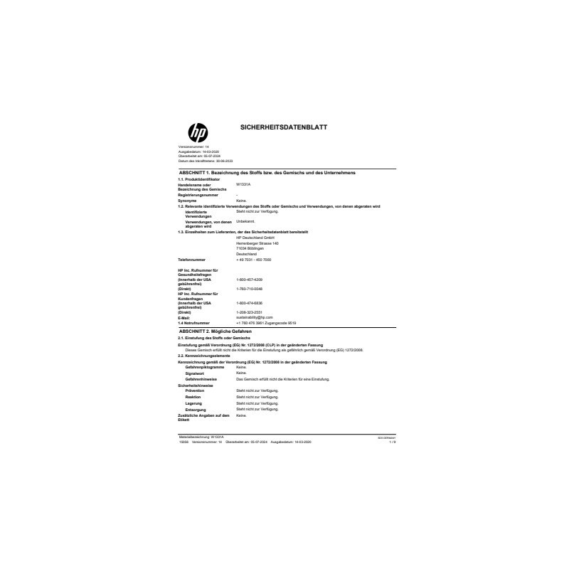 Toner HP W1331A nero nero  W1331A