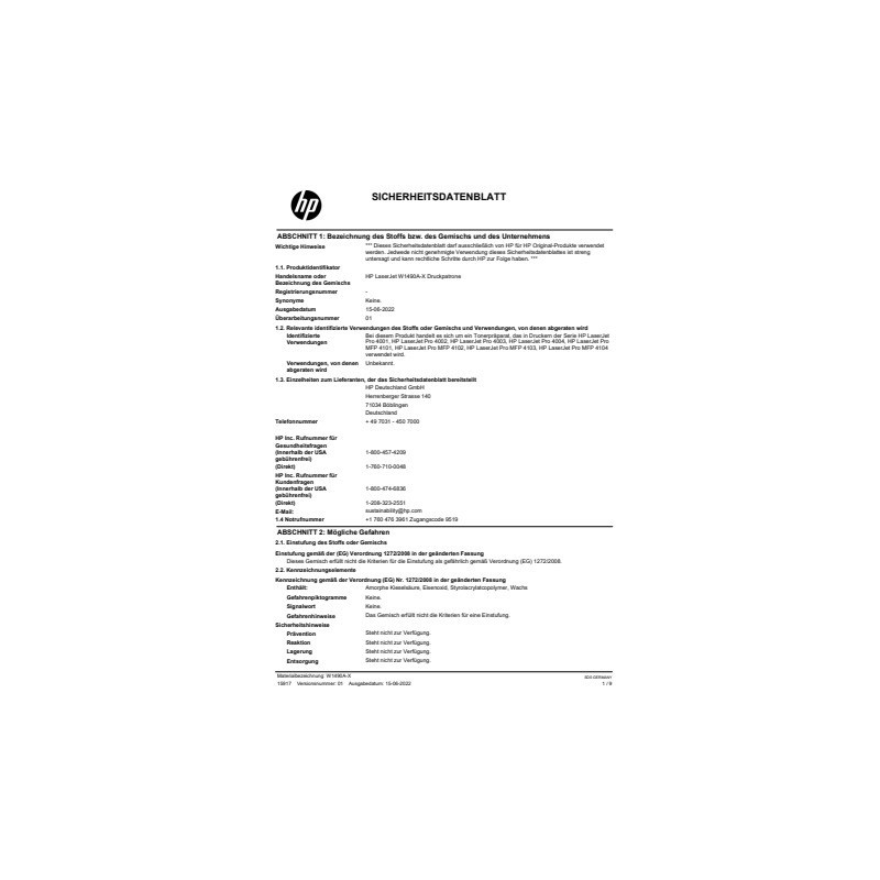Toner HP W1490X nero  W1490X