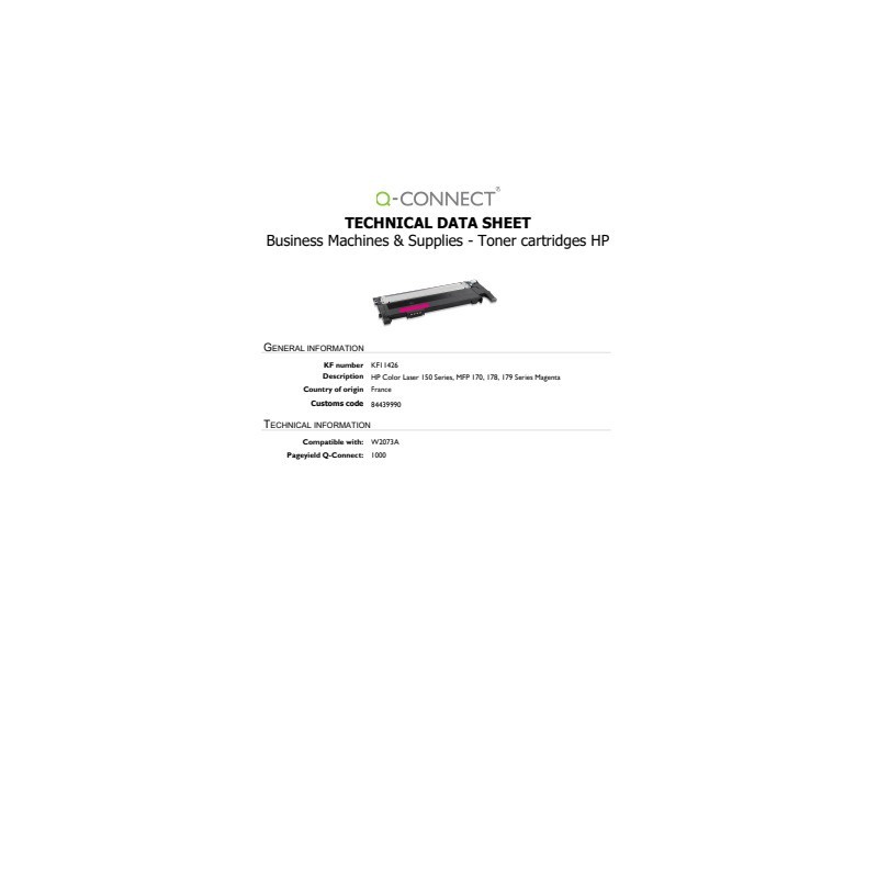Toner Q-Connect rigenerato HP 117A (W2073A) magenta - KF11426