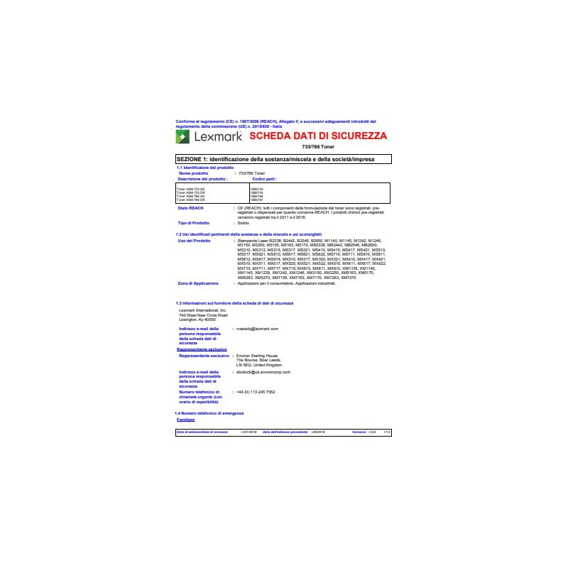 Unità di immagine Lexmark 50F0ZA0 nero  50F0ZA0