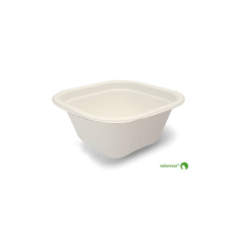 Vaschetta quadrata in polpa di cellulosa 340 ml Scatolificio del Garda Bianco - Conf. 125 pz - 3453