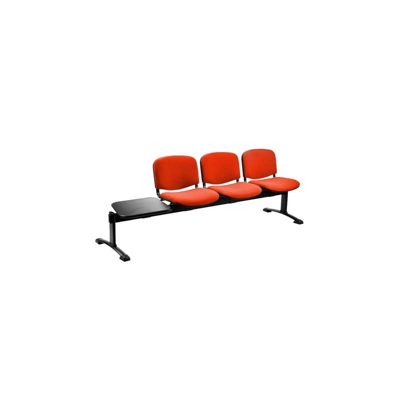 Panca 3 posti attesa Unisit Dado D53PT con tavolino - rivestimento Eco arancione - D53PT/EA