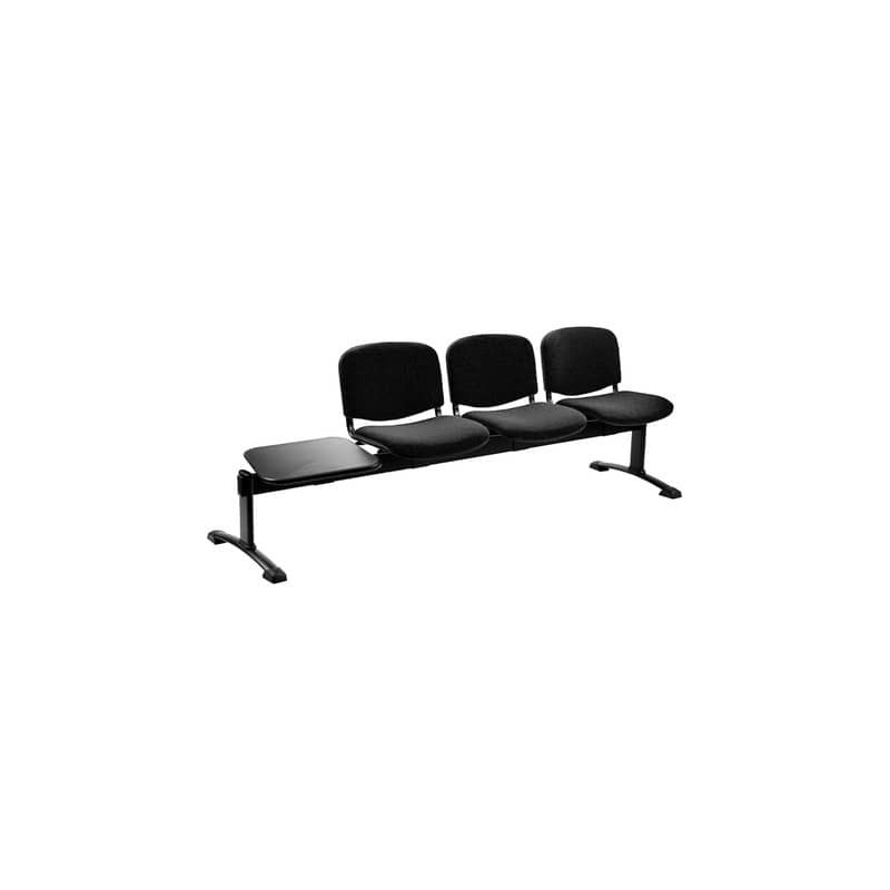 Panca 3 posti attesa Unisit Dado D53PT con tavolino - rivestimento ignifugo grigio scuro - D53PT/IT