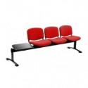 Panca 3 posti attesa Unisit Dado D53PT con tavolino - rivestimento Eco rosso - D53PT/ER