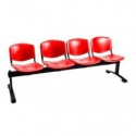 Panca 4 posti attesa Unisit Dado D5P4P - PPL rosso D5P4P/RO