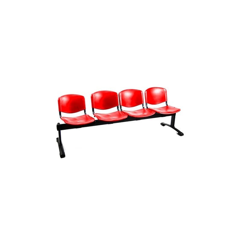Panca 4 posti attesa Unisit Dado D5P4P - PPL rosso D5P4P/RO