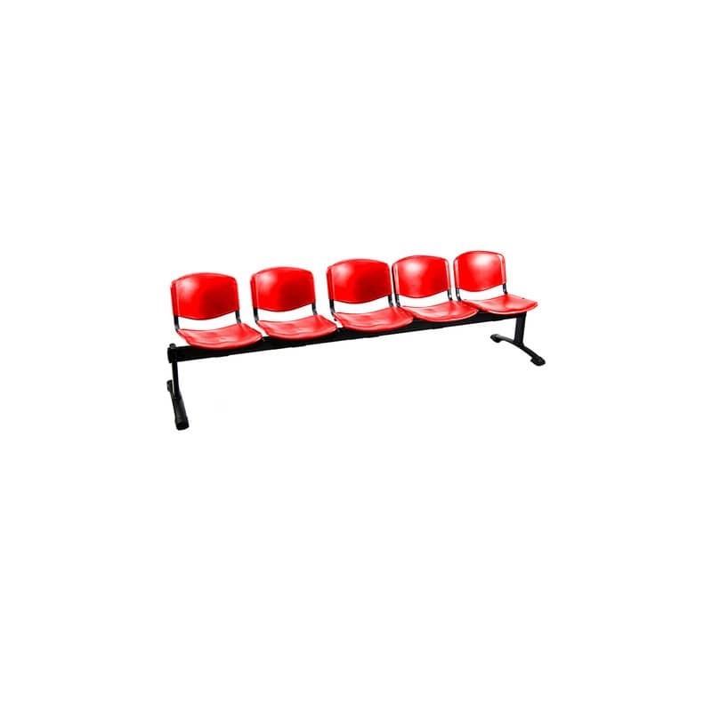 Panca 5 posti attesa Unisit Dado D5P5P - PPL rosso D5P5P/RO