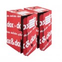 Scatola archivio Dox & Dox dorso 17,5 cm bianco/rosso con aletta 1600174 (Conf.12)