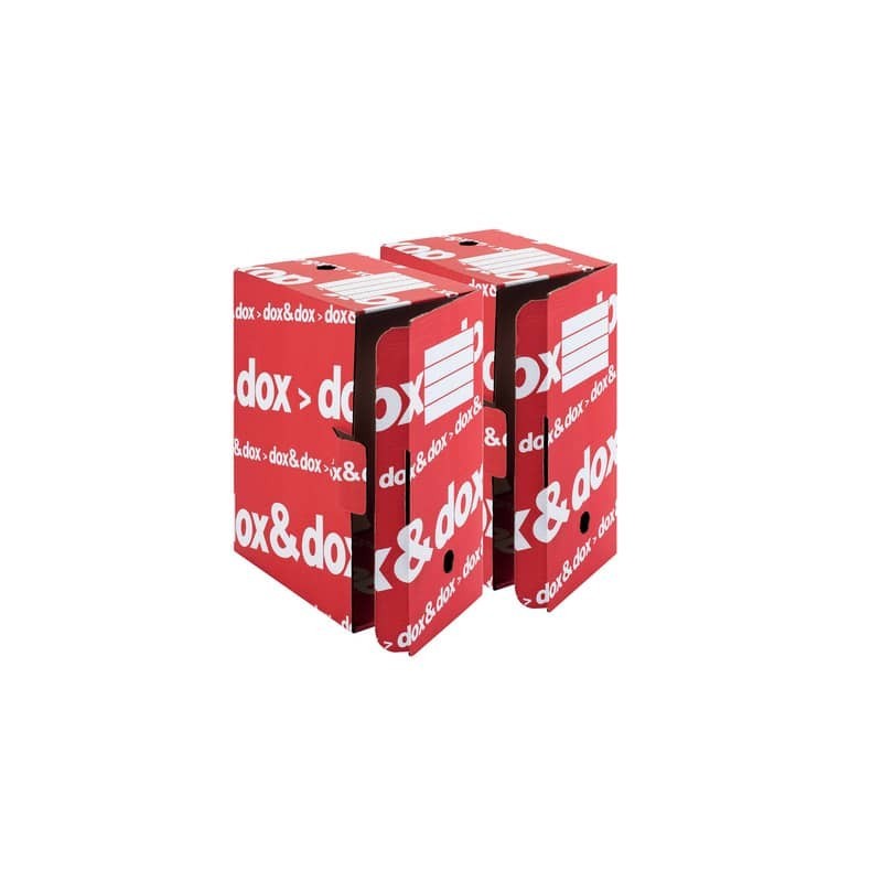 Scatola archivio Dox & Dox dorso 17,5 cm bianco/rosso 1600174 (Conf.12)