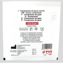Busta di garza compressa sterile - 10x10 cm a 8 pieghe PVS bianco GAZ111 (Conf.10)