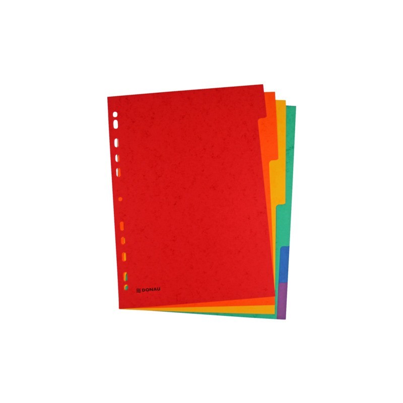 Divisori intercalari A4 Donau in cartoncino 225 g/m² - colori assortiti - conf. 50 x 6 tasti - 330364
