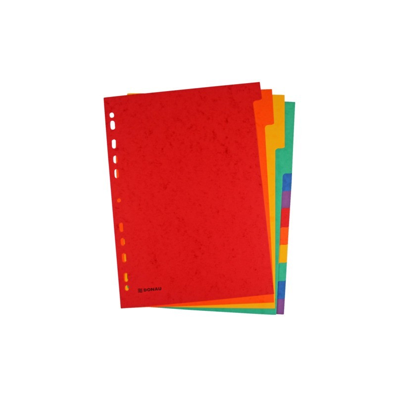 Divisori intercalari A4 Donau in cartoncino 225 g/m² - colori assortiti - conf. 25 x 12 tasti - 330365