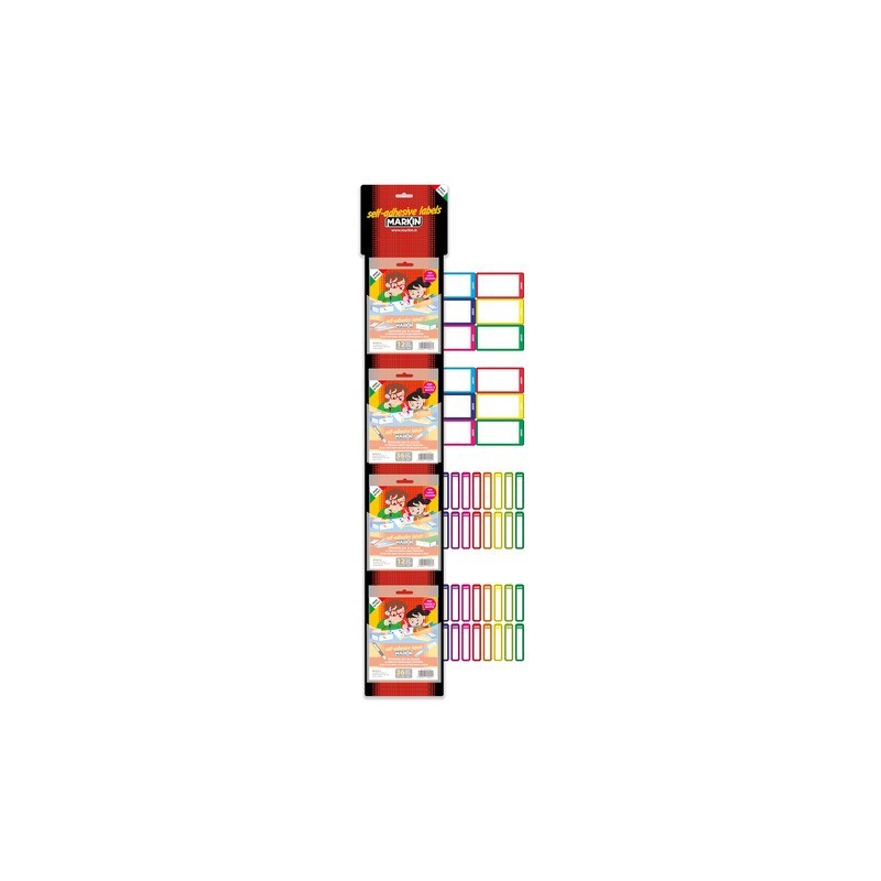 Cravatta da 40 buste di etichette Markin per la scuola personalizzabili - 2 misure assortite - X120PERS-ESP40