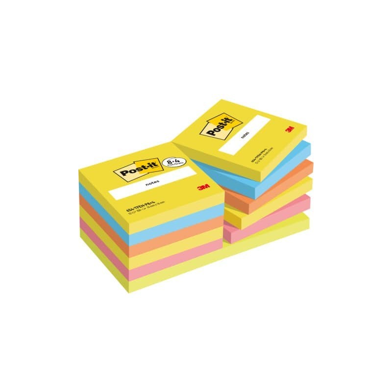 Promo pack 8+4 Post-it® standard 654 colori assortiti TFEN e BEACHSIDE - 76x76 mm - 7100290184