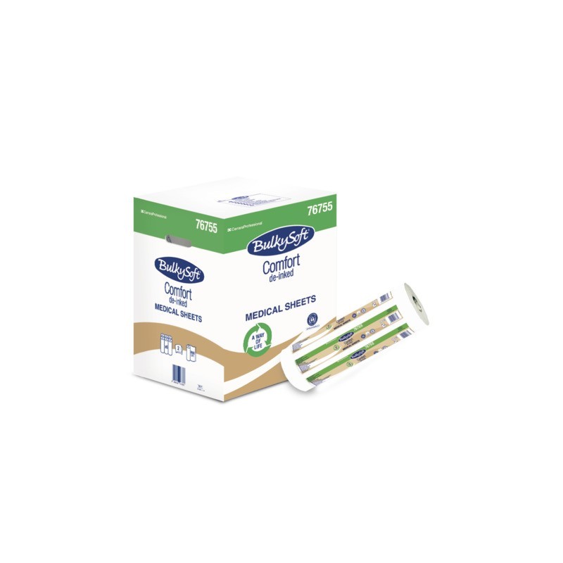 Lenzuolino medico Bulkysoft Comfort 2 veli - bianco 50 m - conf.6 pz - 76755.E10