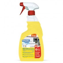 Sgrassatore alcolico disinfettante Sanitec Multi Activ multisuperficie - profumo limone - flacone 750 ml - 1838-S