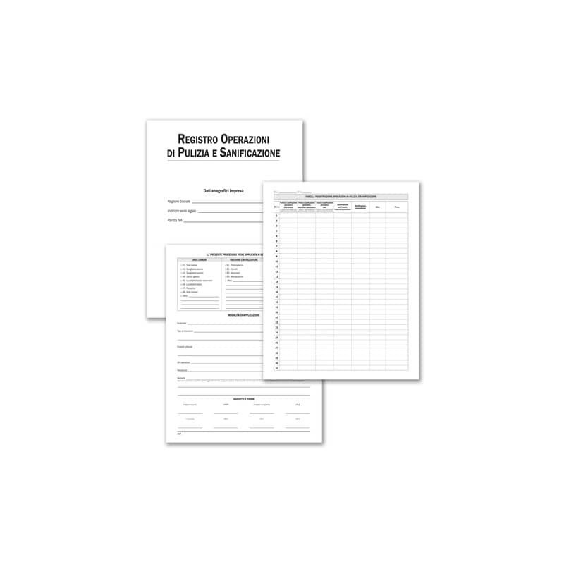 Registro operazioni di pulizia e sanificazione Data Ufficio - 28 pagine - 31x24,5 cm DU321900100