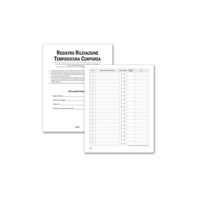 Registro operazioni per la rilevazione della temperatura corporea Data Ufficio 24 pagine 31x24,5 cm - DU3219TC100