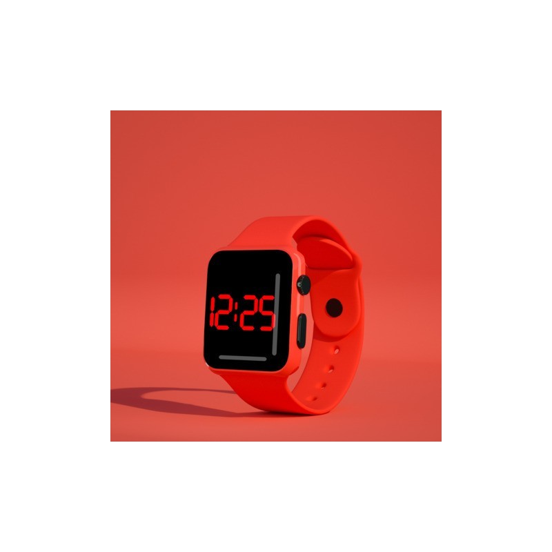 Smartwatch digitale Smart-J con display LED rosso su fondo nero A005064