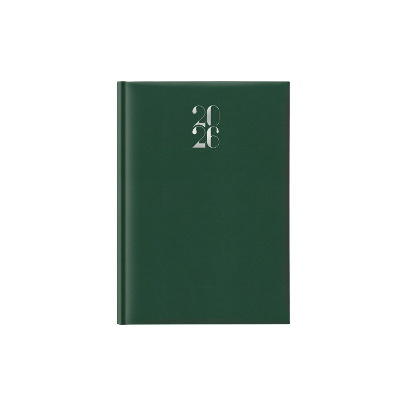 Agenda giornaliera 2027 Egadi s/d separati copertina gommata A4 verde scuro - 27-512FT-C12