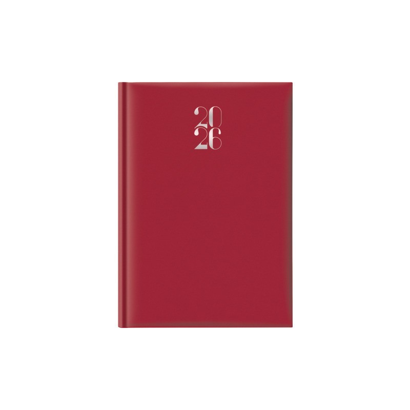 Agenda giornaliera 2027 Egadi s/d separati copertina gommata A4 rosso rubino - 27-512FT-C21