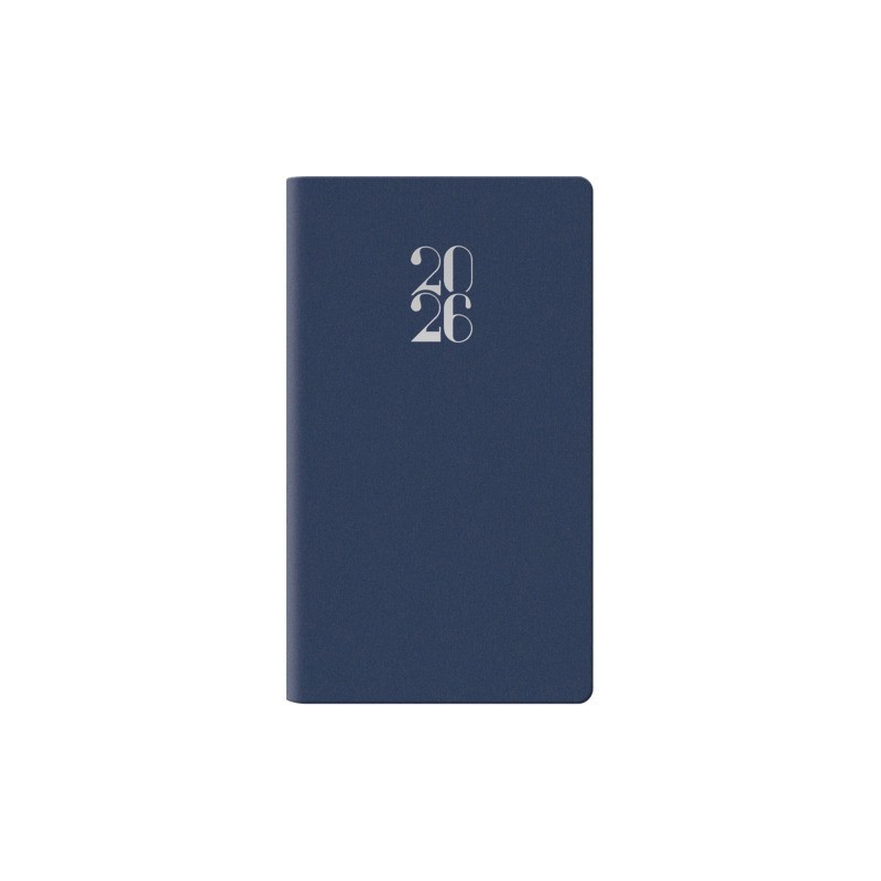 Agenda settimanale 2027 Egadi copertina gommata 8x14 cm Gommato blu - 27-125FT-C10