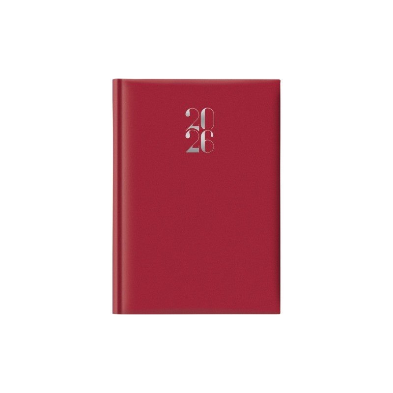 Agenda giornaliera 2027 Egadi s/d separati copertina gommata 14,3x20,5 cm rosso rubino - 27-225FT-C21