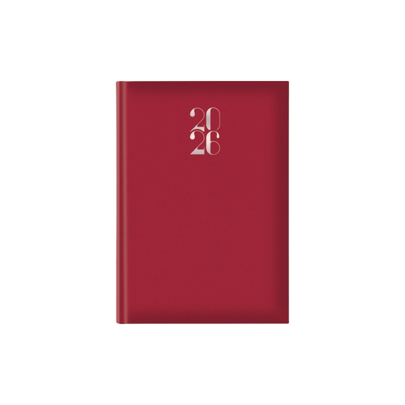 Agenda giornaliera 2027 Egadi s/d abbinati copertina gommata 17x24 cm rosso rubino - 27-350FT-C21