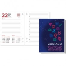 Blocco 2026 da tavolo fantasia zodiaco formato 8,5x11,6 cm 26-BT198