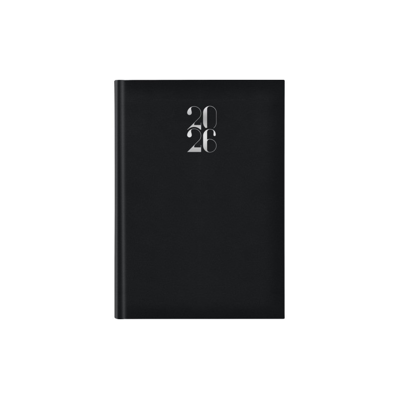Agenda giornaliera 2027 Egadi s/d separati copertina gommata 17x24 cm nero - 27-350FT-C01