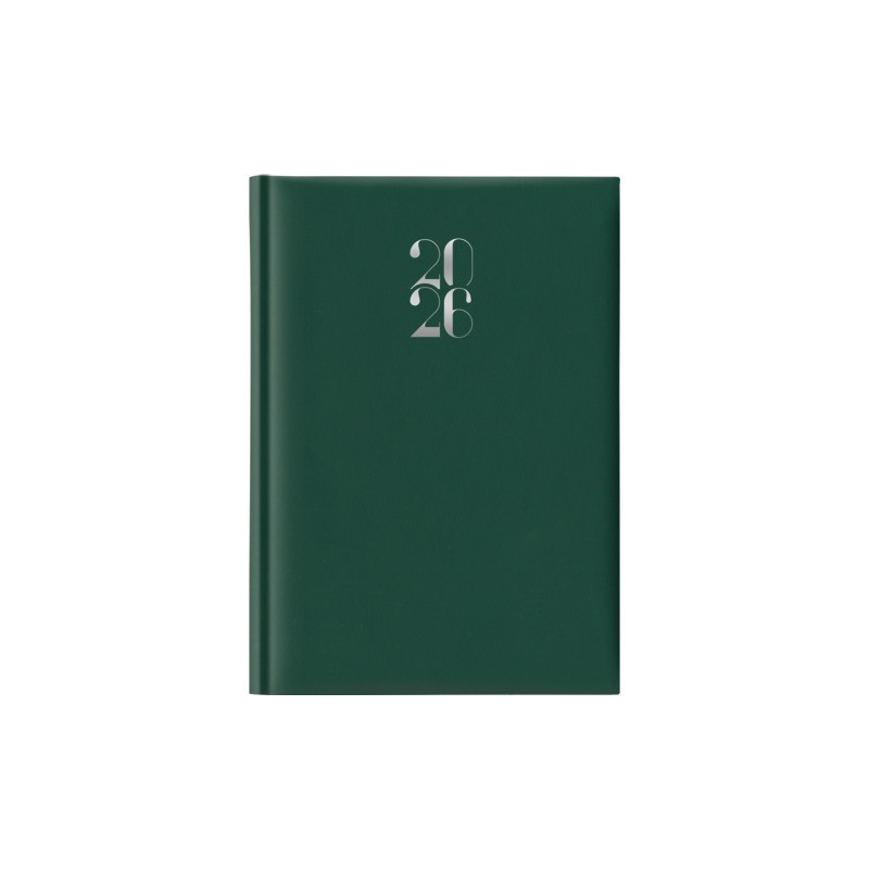 Agenda giornaliera 2027 Egadi s/d separati copertina gommata 14,3x20,5 cm verde scuro - 27-225FT-C12