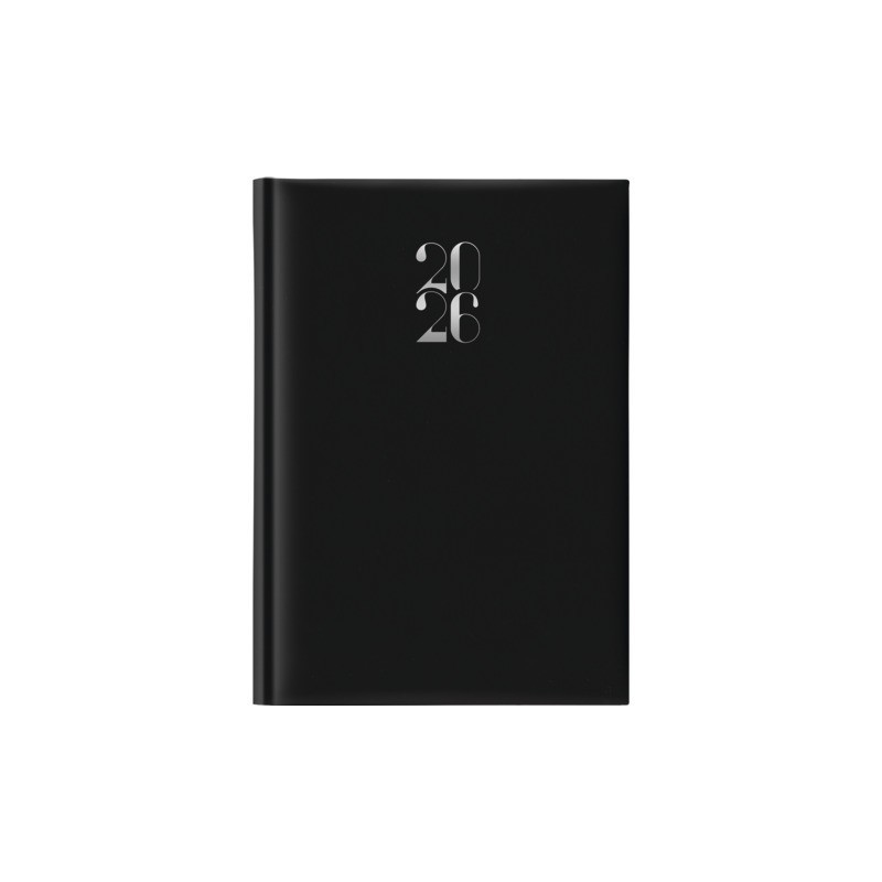 Agenda giornaliera 2027 Egadi s/d separati copertina gommata 14,3x20,5 cm nero - 27-225FT-C01
