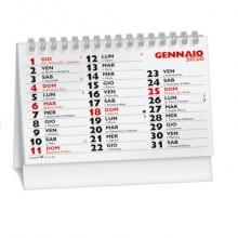 Calendario da Tavolo 2026 wire-o (13 fogli) 14,4x10,2 cm rosso/nero 26-CT400