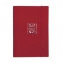 Agenda giornaliera Biembi 2027 rosso magenta spiralata con copertina in cuoio rigenerato 15x21cm - BNZ265C77-R