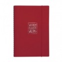 Agenda settimanale Biembi 2027 rosso magenta spiralata con copertina in cuoio rigenerato 15x21 cm -BNZ265C75-R