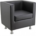 Divano attesa 1 posto Unisit Pragma PR1 schienale fisso - rivestimento tessuto ecopelle nero - PR1/KN