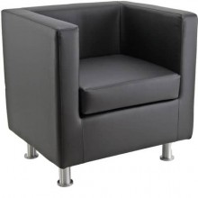 Divano attesa 1 posto Unisit Pragma PR1 schienale fisso - rivestimento tessuto ecopelle nero - PR1/KN