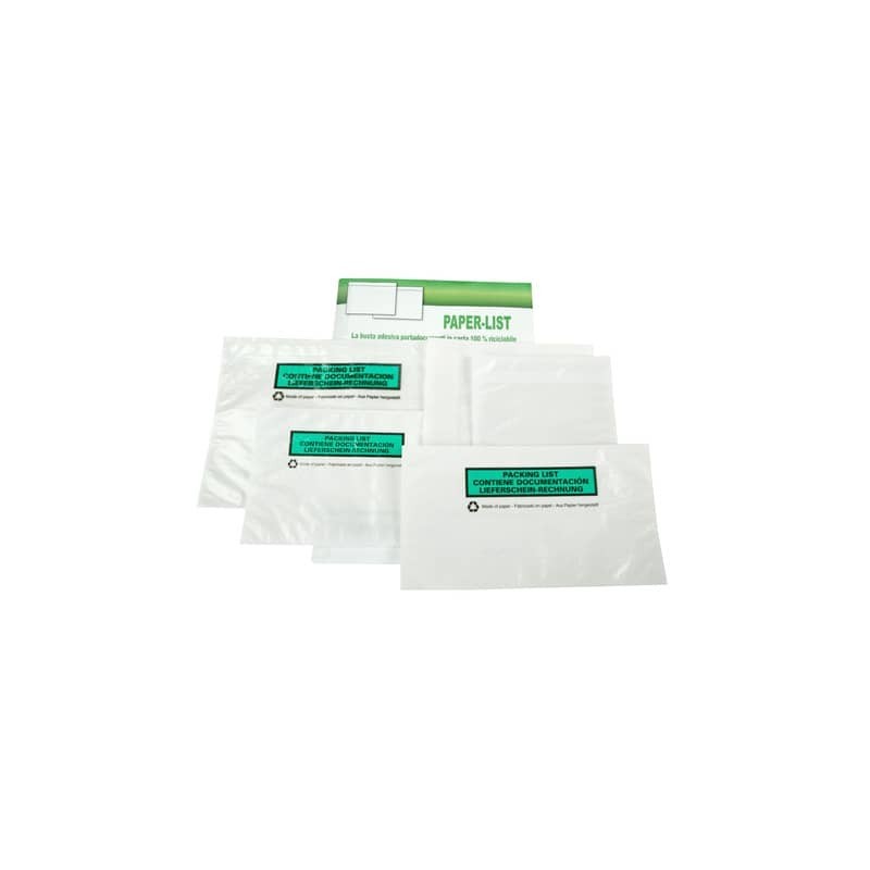 Buste adesive in carta ecologica Methodo C5 trasparenti - 228x165 mm con scritta doc enclosed - conf. 250 pezzi -X101512