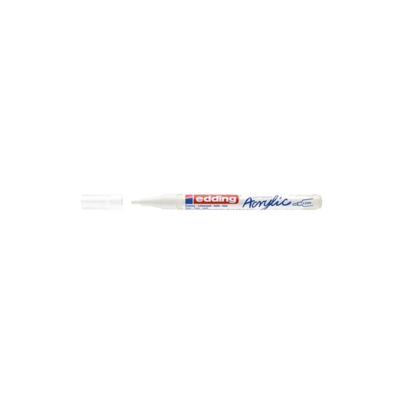 Marcatore acrilico Edding 5300  - punta tonda 1-2 mm tratto fine - bianco-traffico - E-5300 922