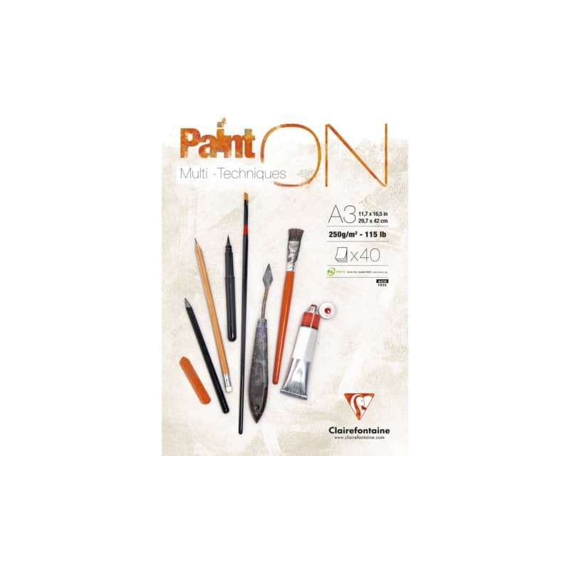 Blocco collato Clairefontaine Paint'on conf. 2 pz - formato A3 - 96536C