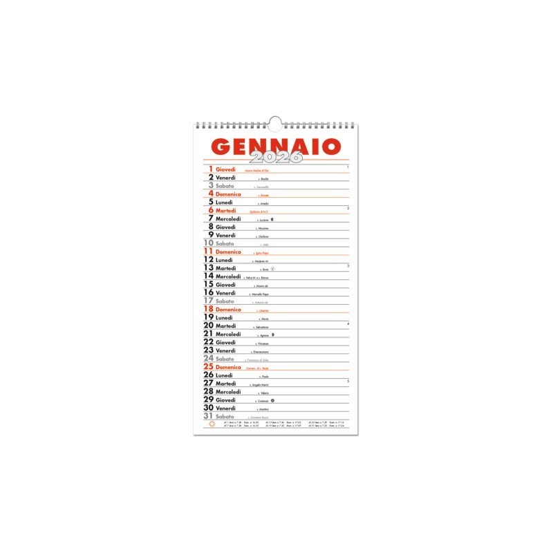Calendario da muro O.C.L. 16x34 cm -  1400 (Conf.5)