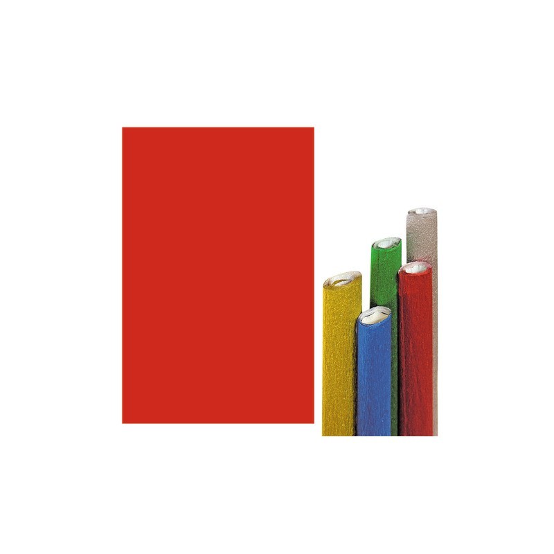 Carta crespa metallizzata Deco 50x150 cm - 51 g/m² - rosso - 2196/3 (Conf.5)
