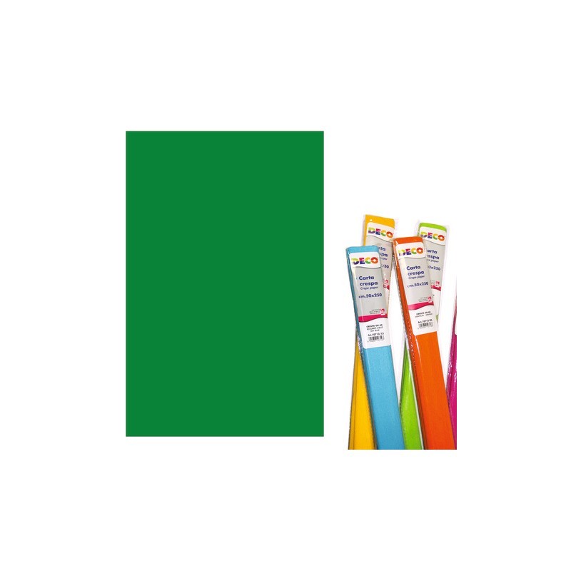 Carta crespa Deco 50x250 cm - 40 g/m² - verde scuro - 10713/18 (Conf.10)