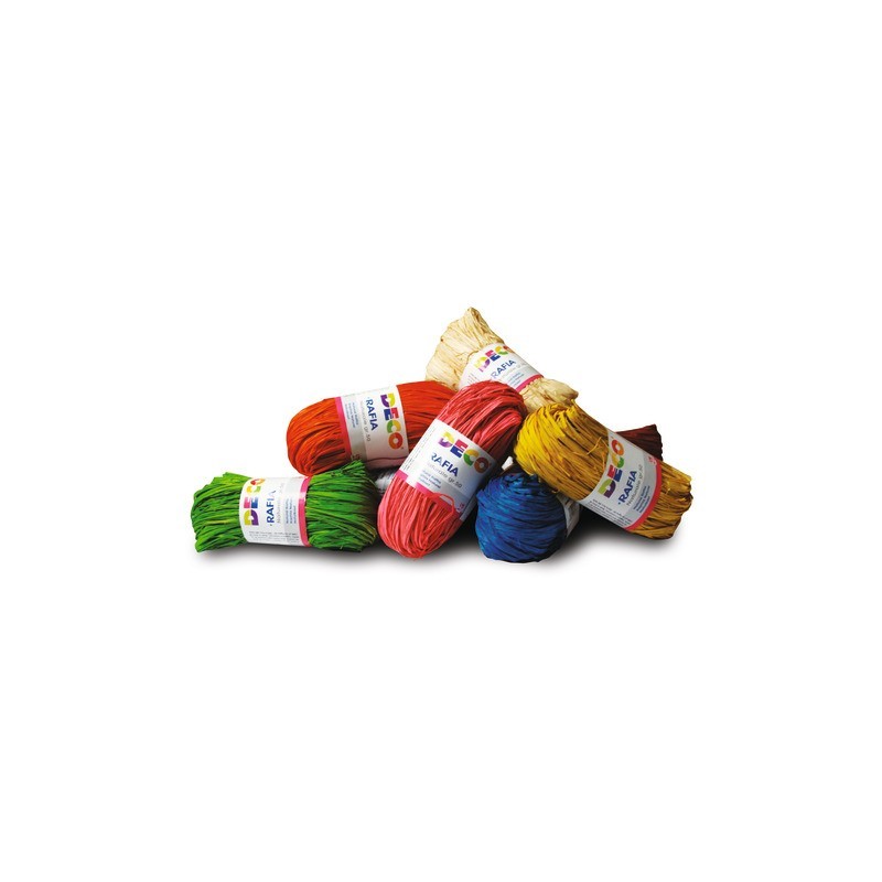 Rafia naturale Deco 50 g colori assortiti - conf. 10 pezzi - 04775