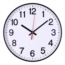 Orologio da parete in plastica Office Products Ø 30 cm nero 13223011-05