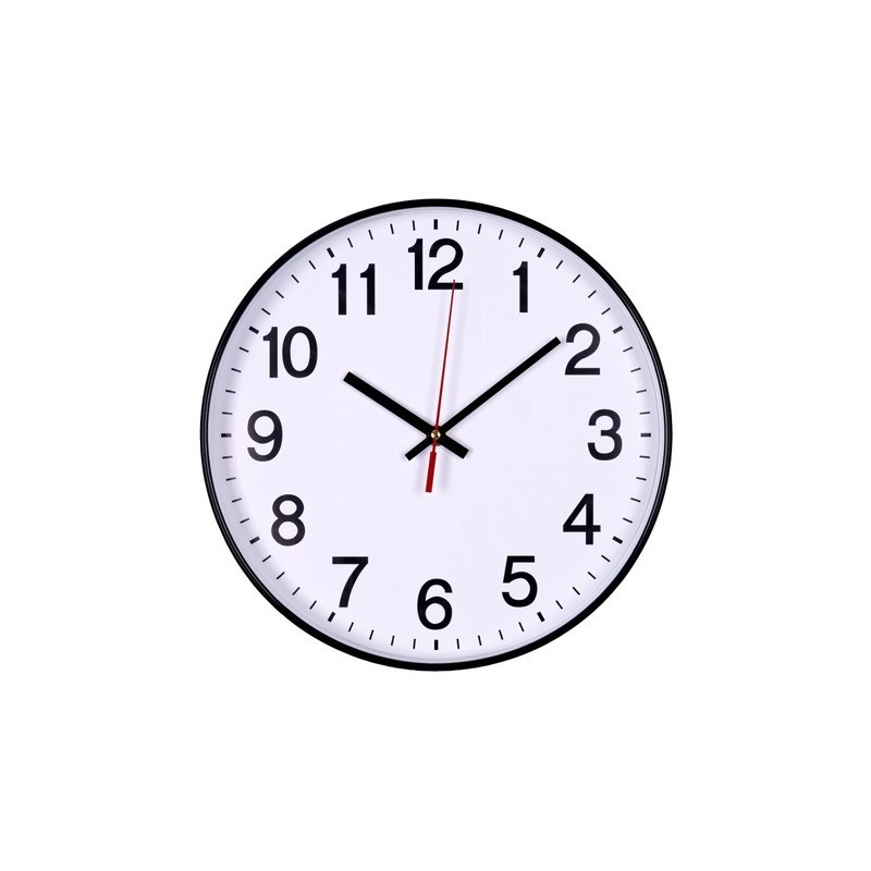 Orologio da parete in plastica Office Products Ø 30 cm nero 13223011-05