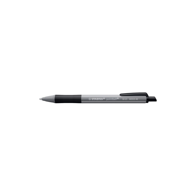 Penna a sfera a scatto Stabilo Pointball Colorful 0,5 mm grigio scuro - 6033/2-46 (Conf.10)