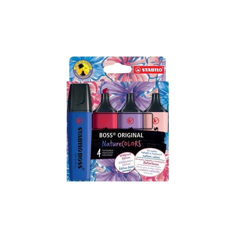 Evidenziatori Stabilo Boss Nature Colors Wildflowers Edition 2-5 mm assortiti - conf. 4 pezzi - 70/4-1-103-5