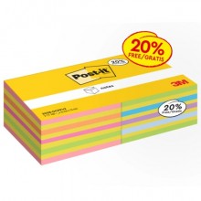 Foglietti riposizionabili Post-it® Cubo 76x76 mm - 450 ff - VALUE PACK da 2 cubi - colori assortiti