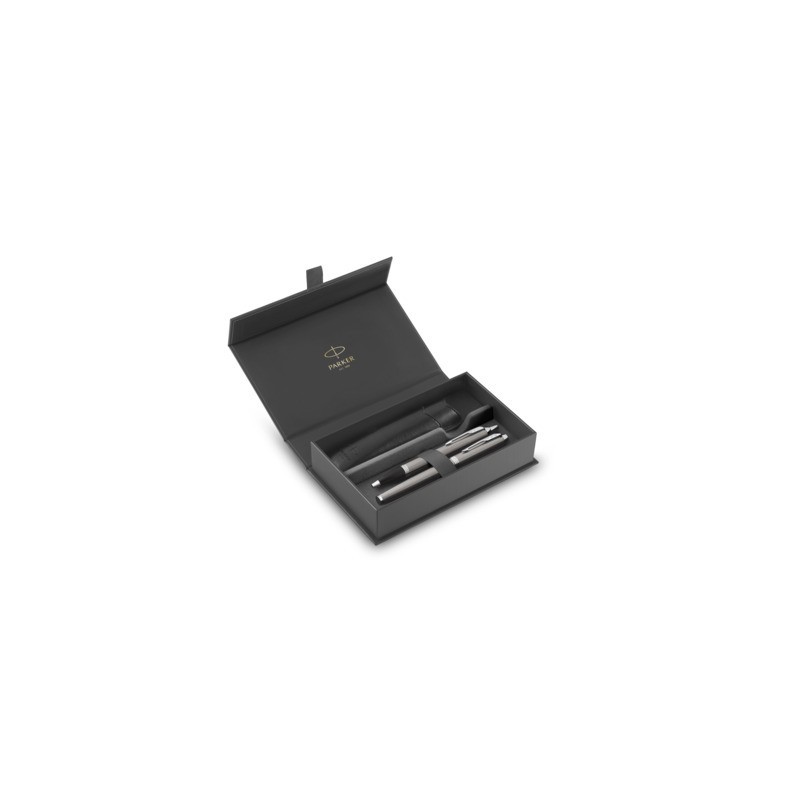 Gift Set Duo Parker - penna stilografica M + penna a sfera M IM Stainless CT - 2214458